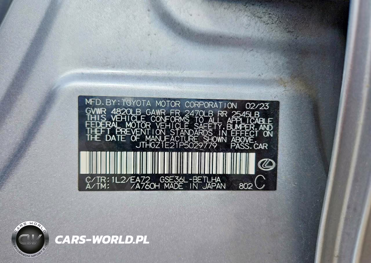 2023 Lexus Is 350 F Sport VIN:JTHGZ1E21P5029779 - 12