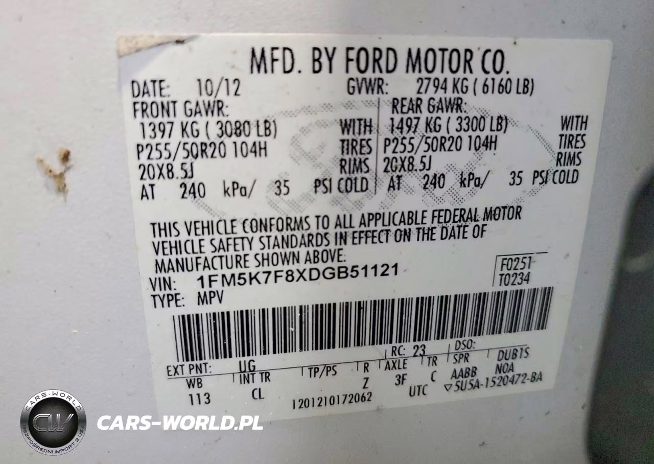 2013 Ford Explorer Limited VIN:1FM5K7F8XDGB51121 - 13