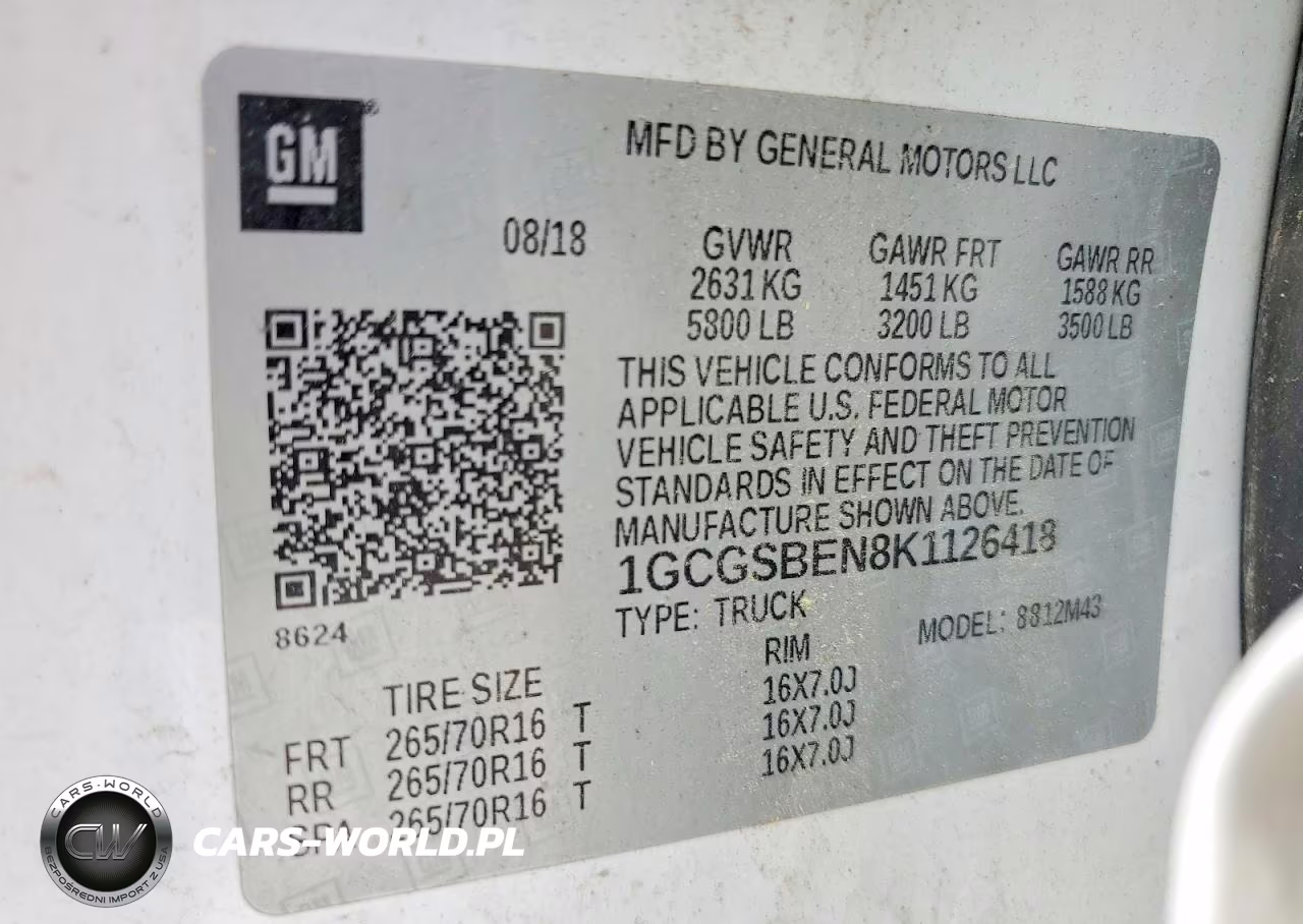 2019 Chevrolet Colorado VIN:1GCGSBEN8K1126418 - 12
