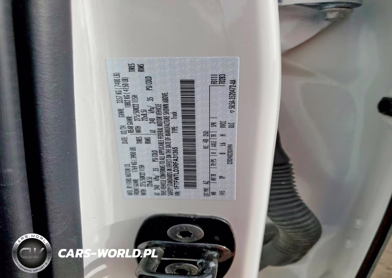 2024 Ford F150 Platinum VIN:1FTFW7LD3RFA31365 - 12