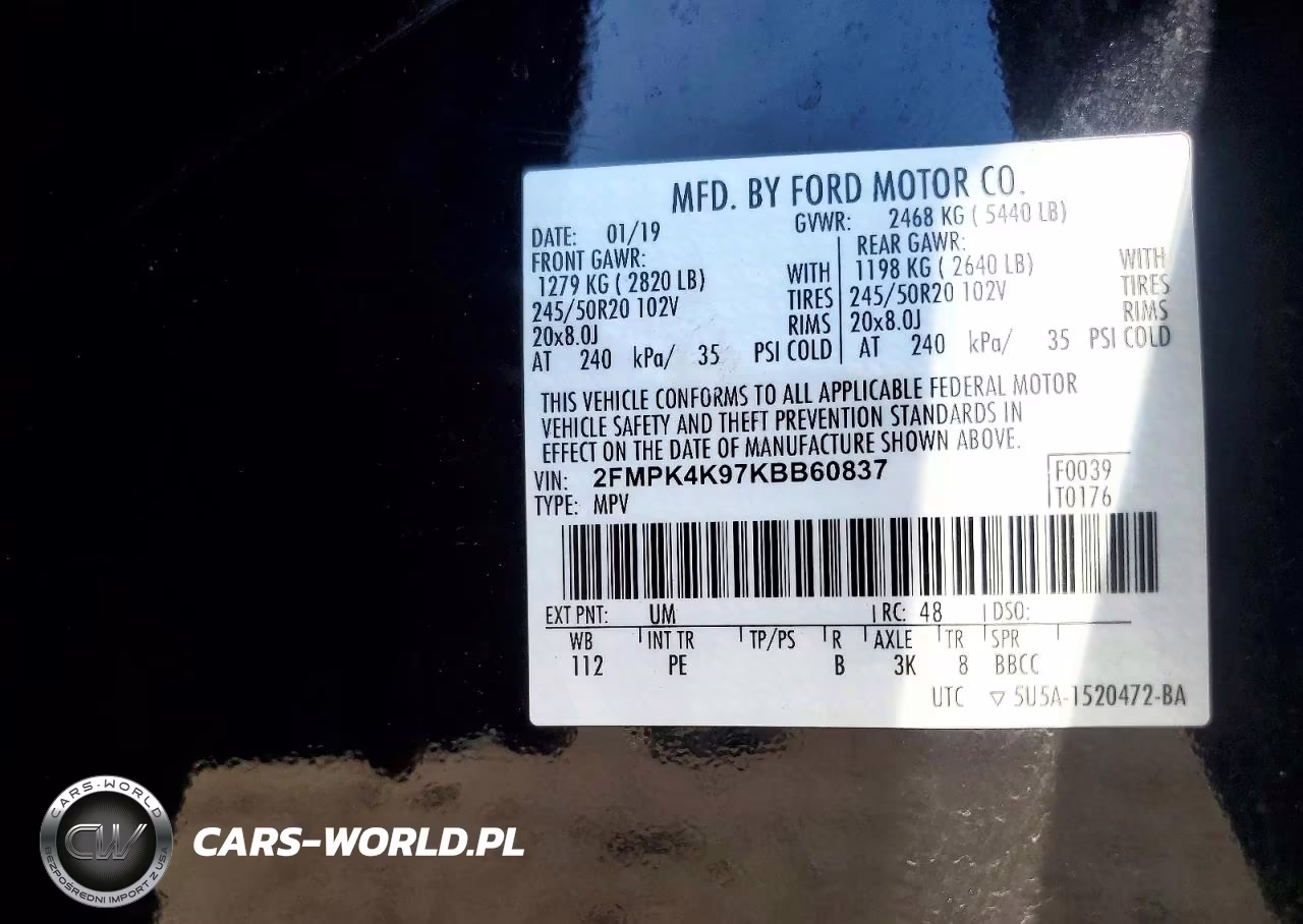 2019 Ford Edge Titanium VIN:2FMPK4K97KBB60837 - 13