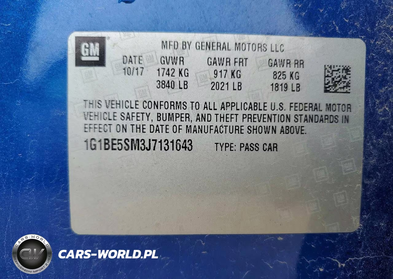 2018 Chevrolet Cruze Lt VIN:1G1BE5SM3J7131643 - 12