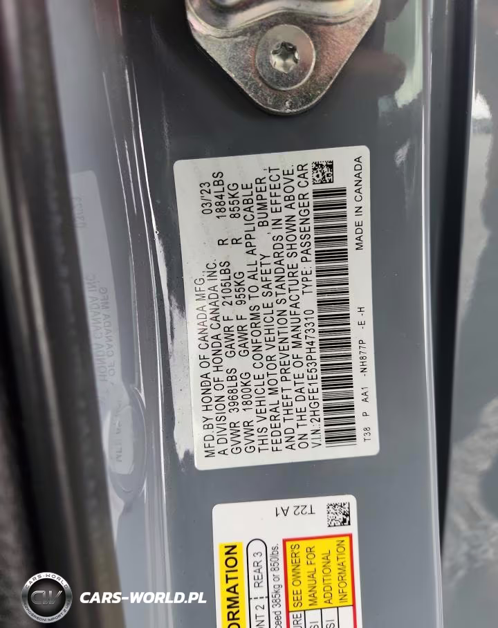 2023 Honda Civic Si VIN:2HGFE1E53PH473310 - 12