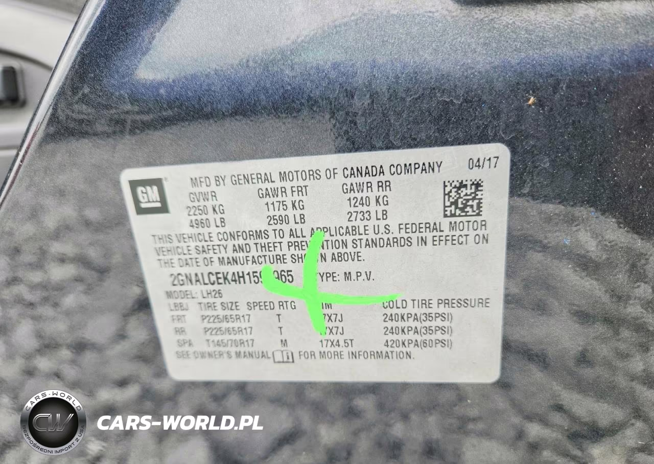 2017 Chevrolet Equinox Lt VIN:2GNALCEK4H1591965 - 13