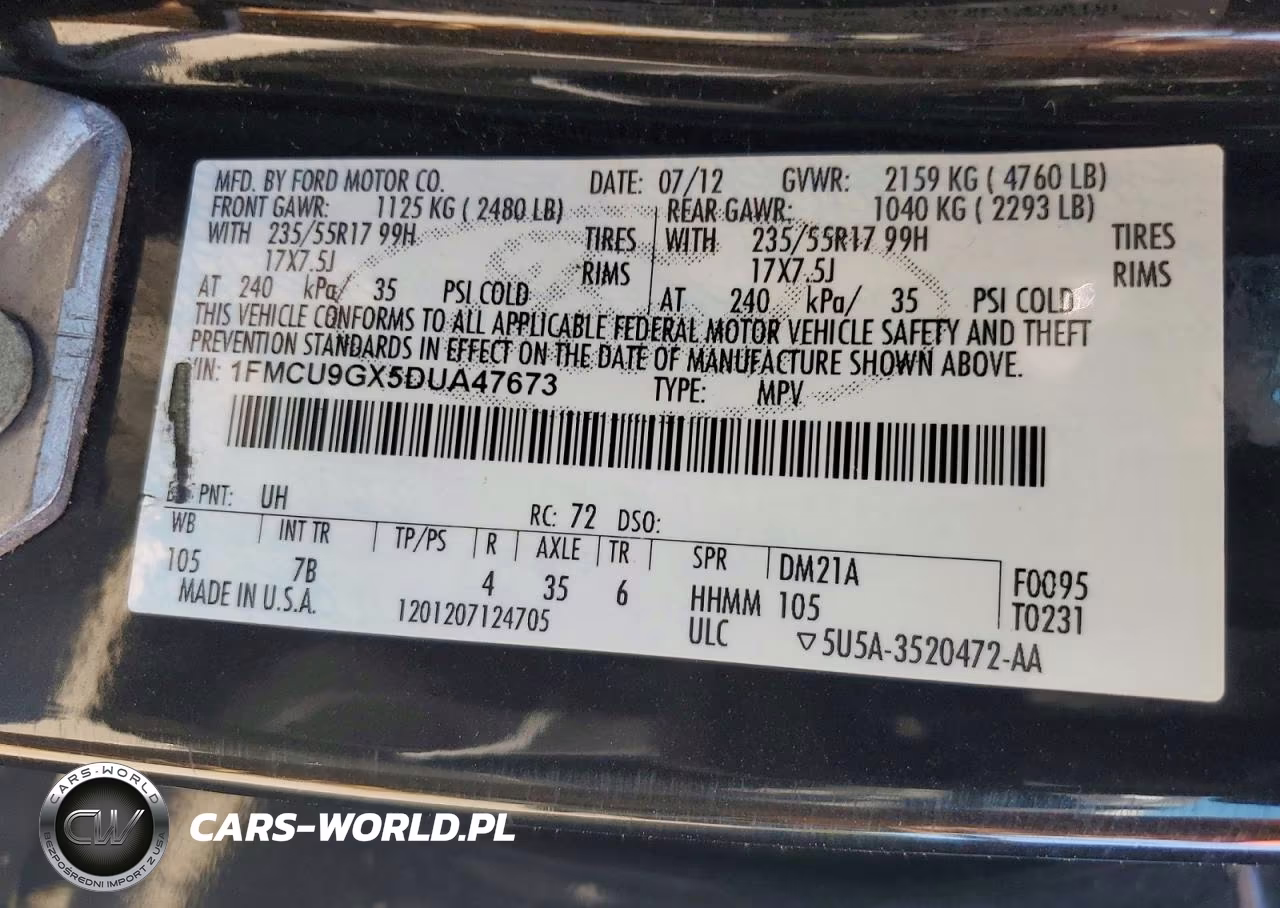 2013 Ford Escape Se VIN:1FMCU9GX5DUA47673 - 13