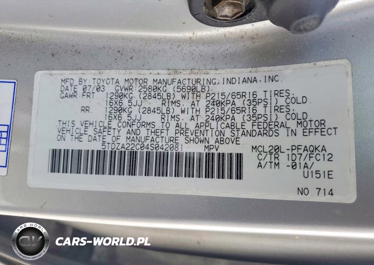 2004 Toyota Sienna Xle 7 Passenger VIN:5TDZA22C04S042081 - 13
