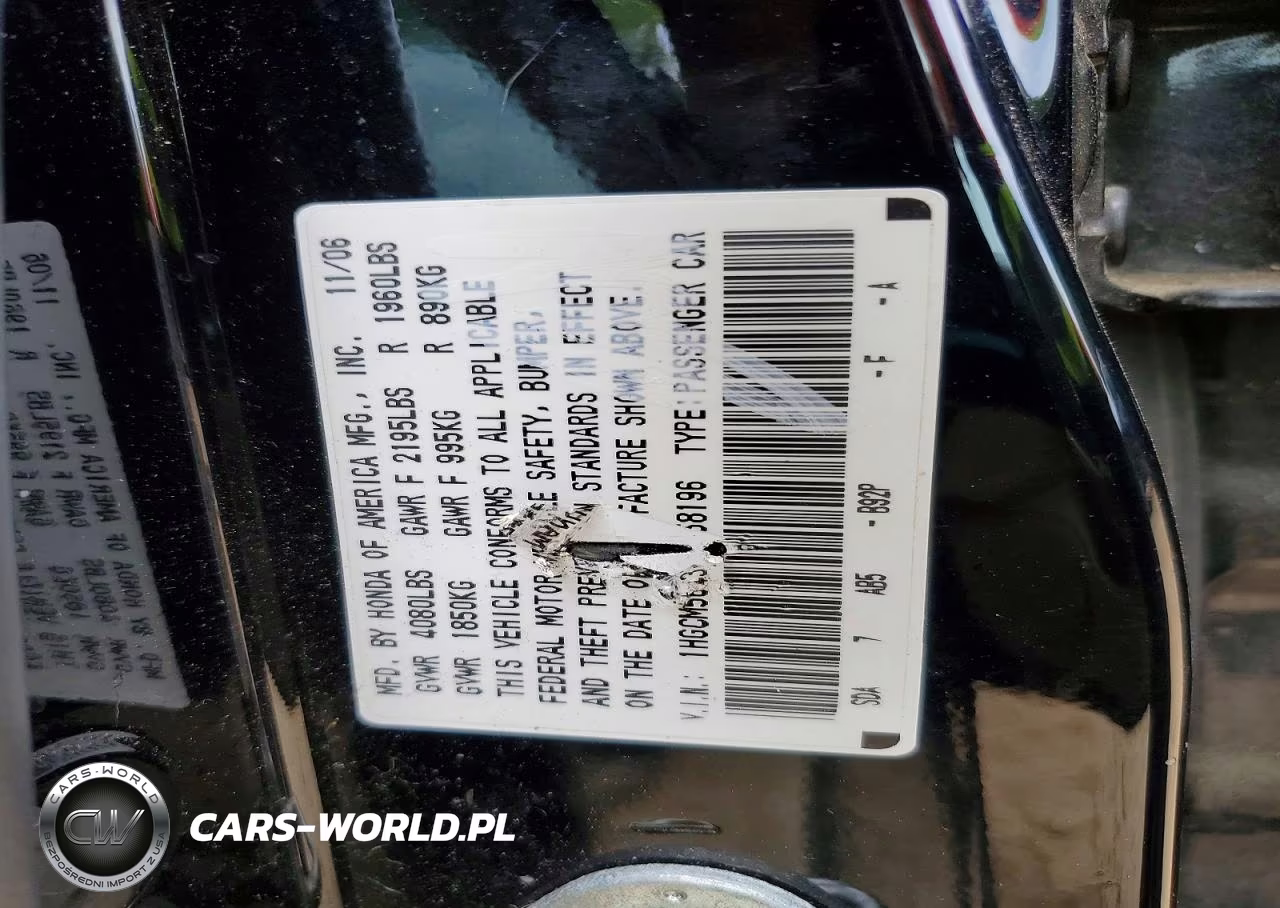 2007 Honda Accord Lx VIN:1HGCM56437A058196 - 12