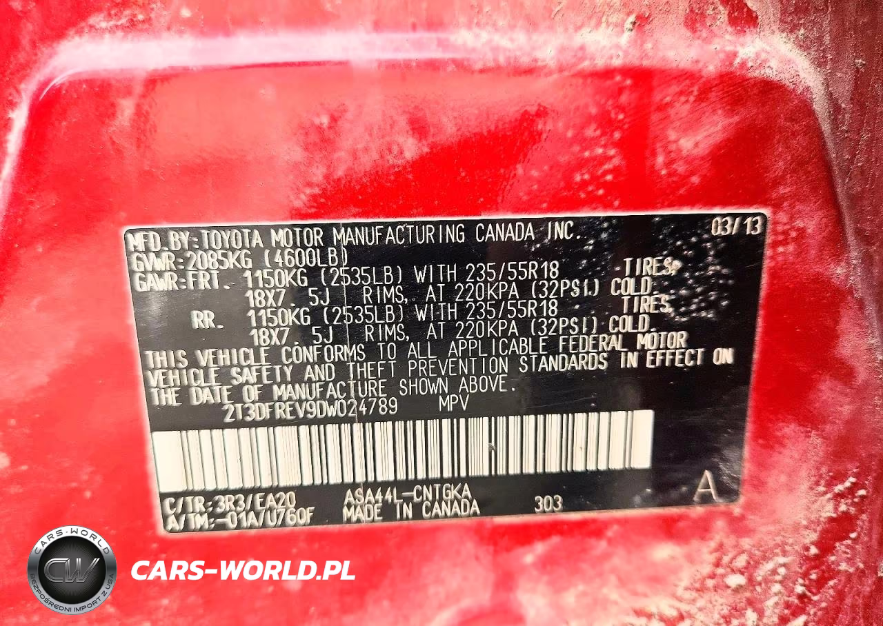 2013 Toyota Rav4 Limited VIN:2T3DFREV9DW024789 - 13