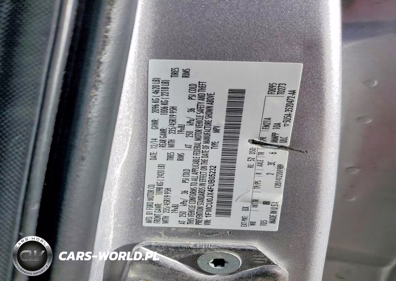 2015 Ford Escape Titanium VIN:1FMCU0JX4FUB05232 - 13