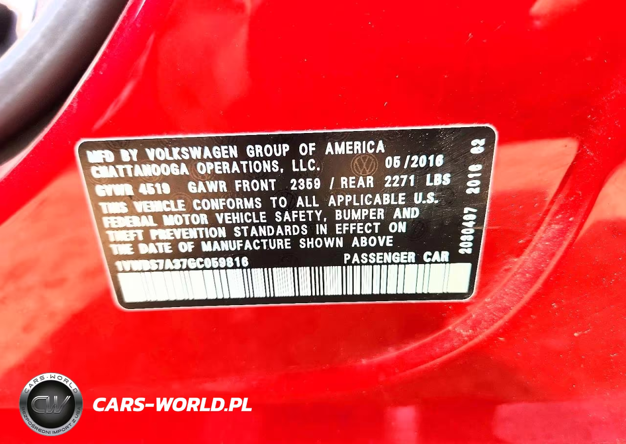 2016 Volkswagen Passat Se VIN:1VWBS7A37GC059816 - 12