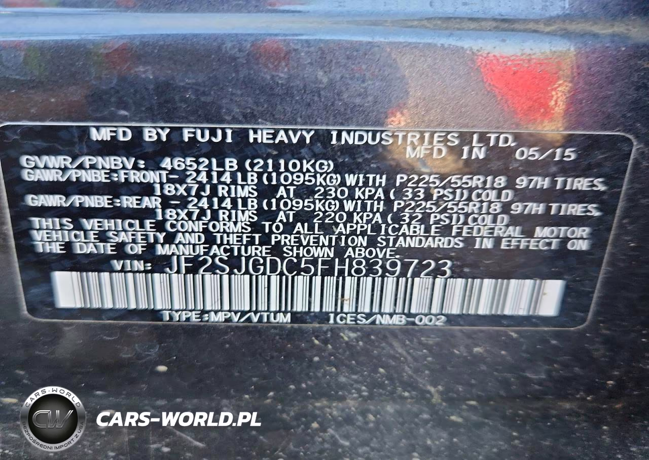 2015 Subaru Forester 2.0Xt Premium VIN:JF2SJGDC5FH839723 - 14