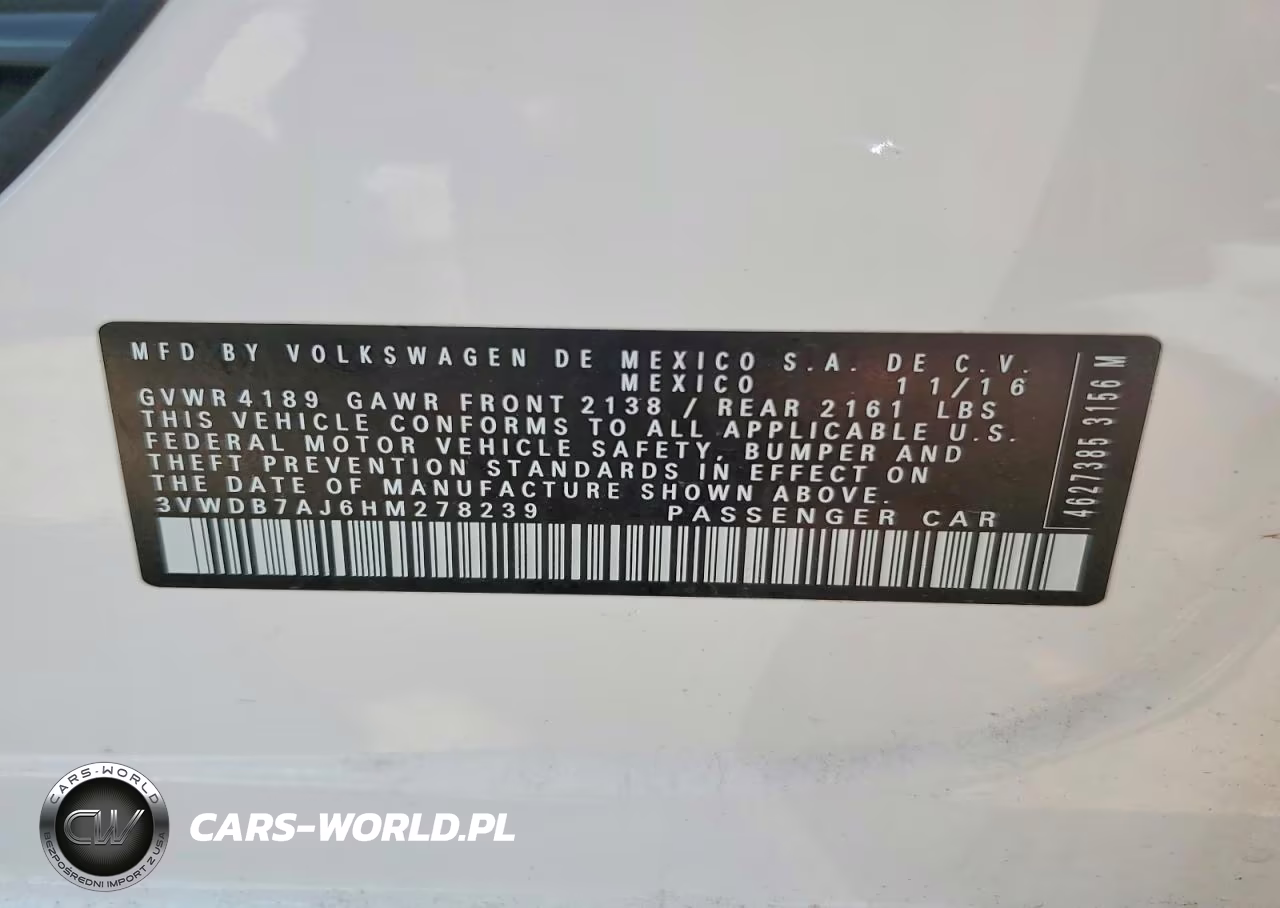 2017 Volkswagen Jetta Se VIN:3VWDB7AJ6HM278239 - 12