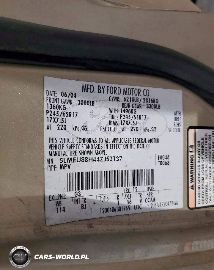 2004 Lincoln Aviator VIN:5LMEU88H44ZJ53137 - 13