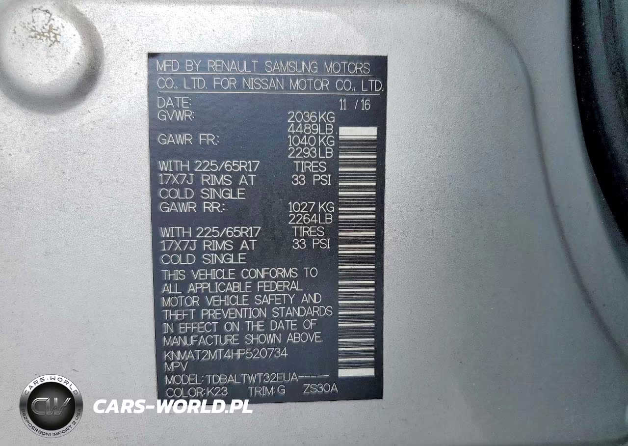 2017 Nissan Rogue Sv VIN:KNMAT2MT4HP520734 - 13