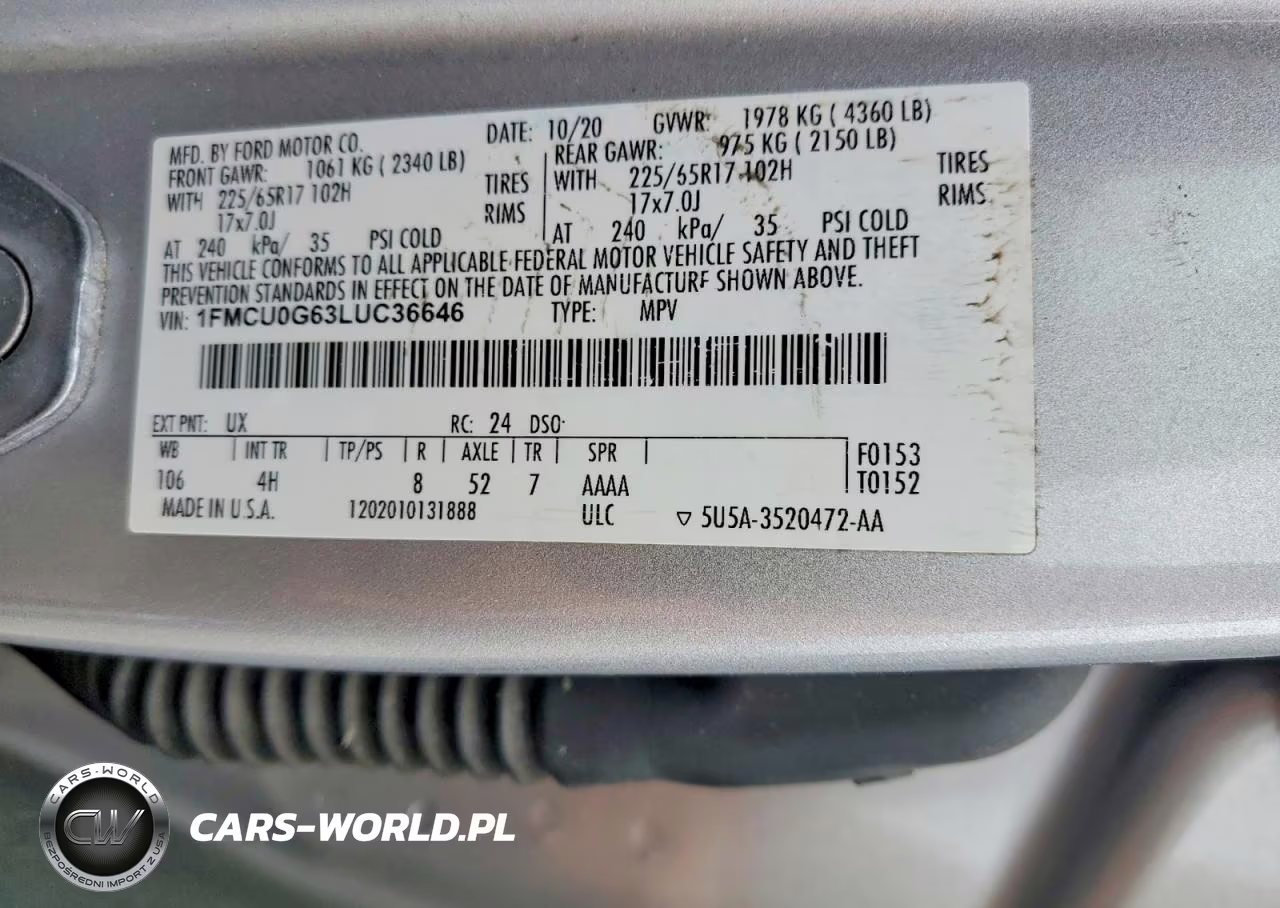 2020 Ford Escape Se VIN:1FMCU0G63LUC36646 - 13