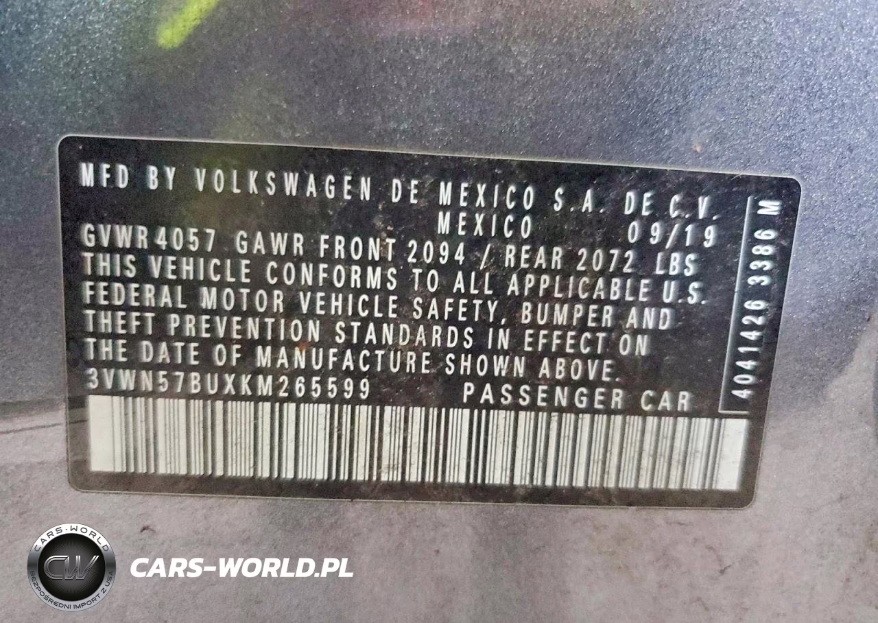 2019 Volkswagen Jetta S VIN:3VWN57BUXKM265599 - 13
