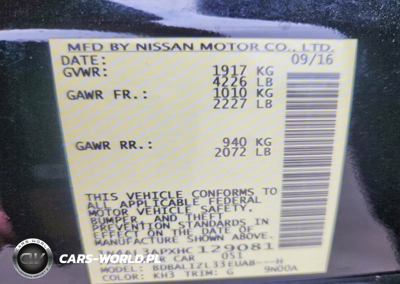 2017 Nissan Altima 2.5 Sv VIN:1N4AL3APXHC129081 - 13