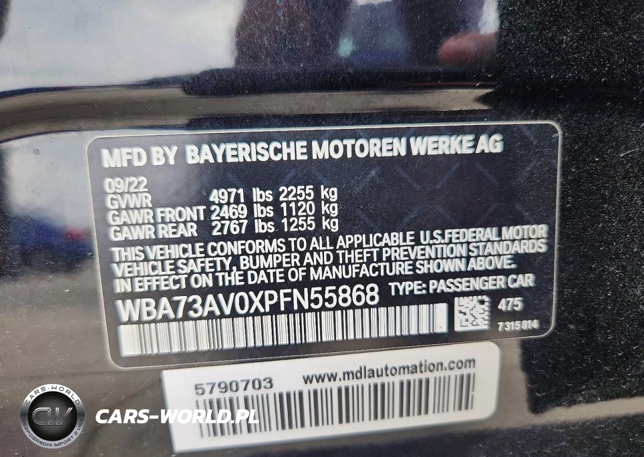 2023 BMW 430Xi Gran Coupe VIN:WBA73AV0XPFN55868 - 12