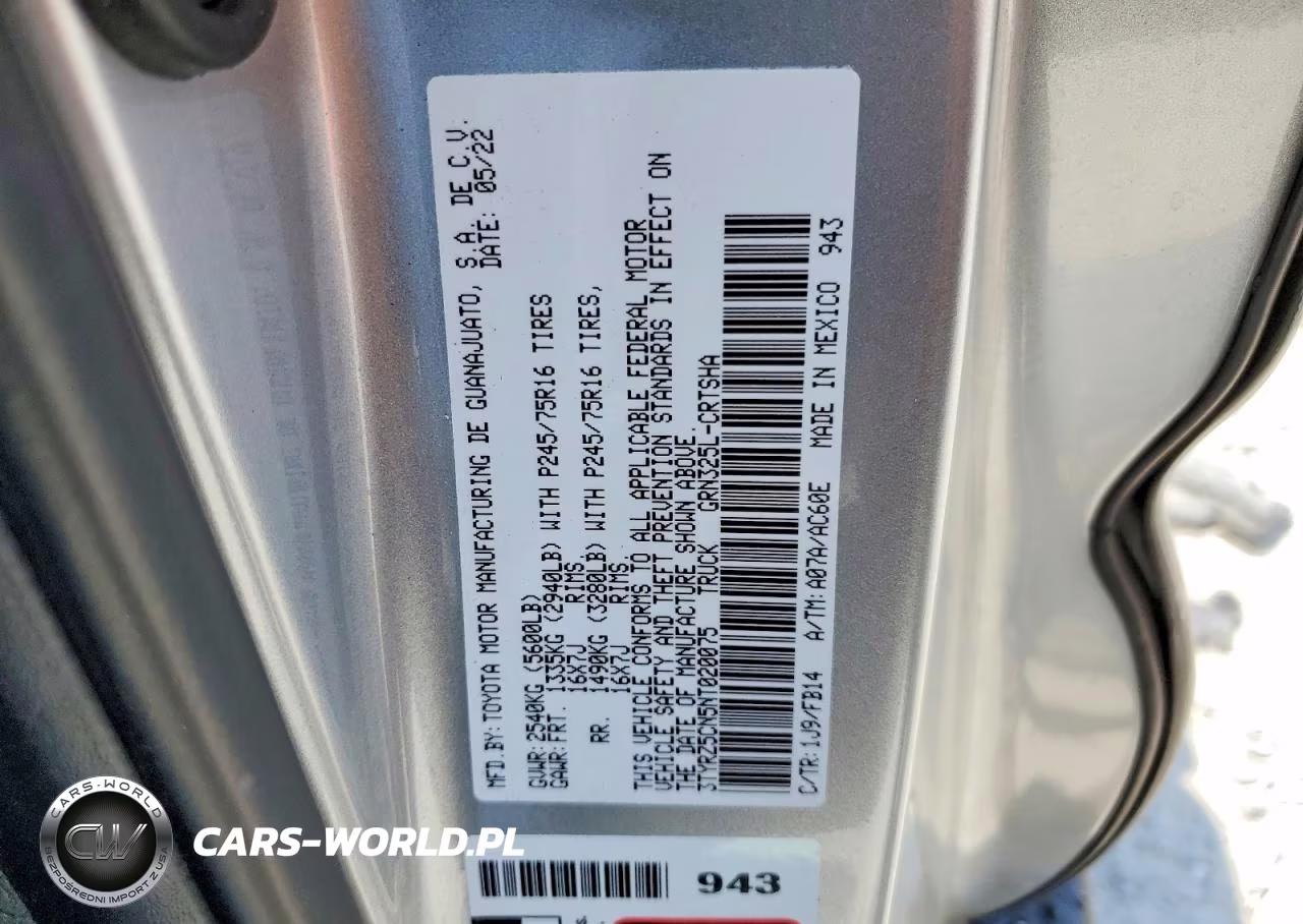 2022 Toyota Tacoma Sr V6 VIN:3TYRZ5CN5NT020075 - 12