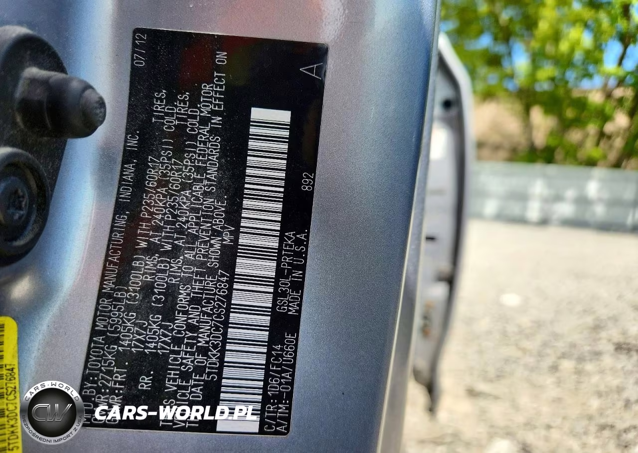 2012 Toyota Sienna Le VIN:5TDKK3DC7CS276847 - 13