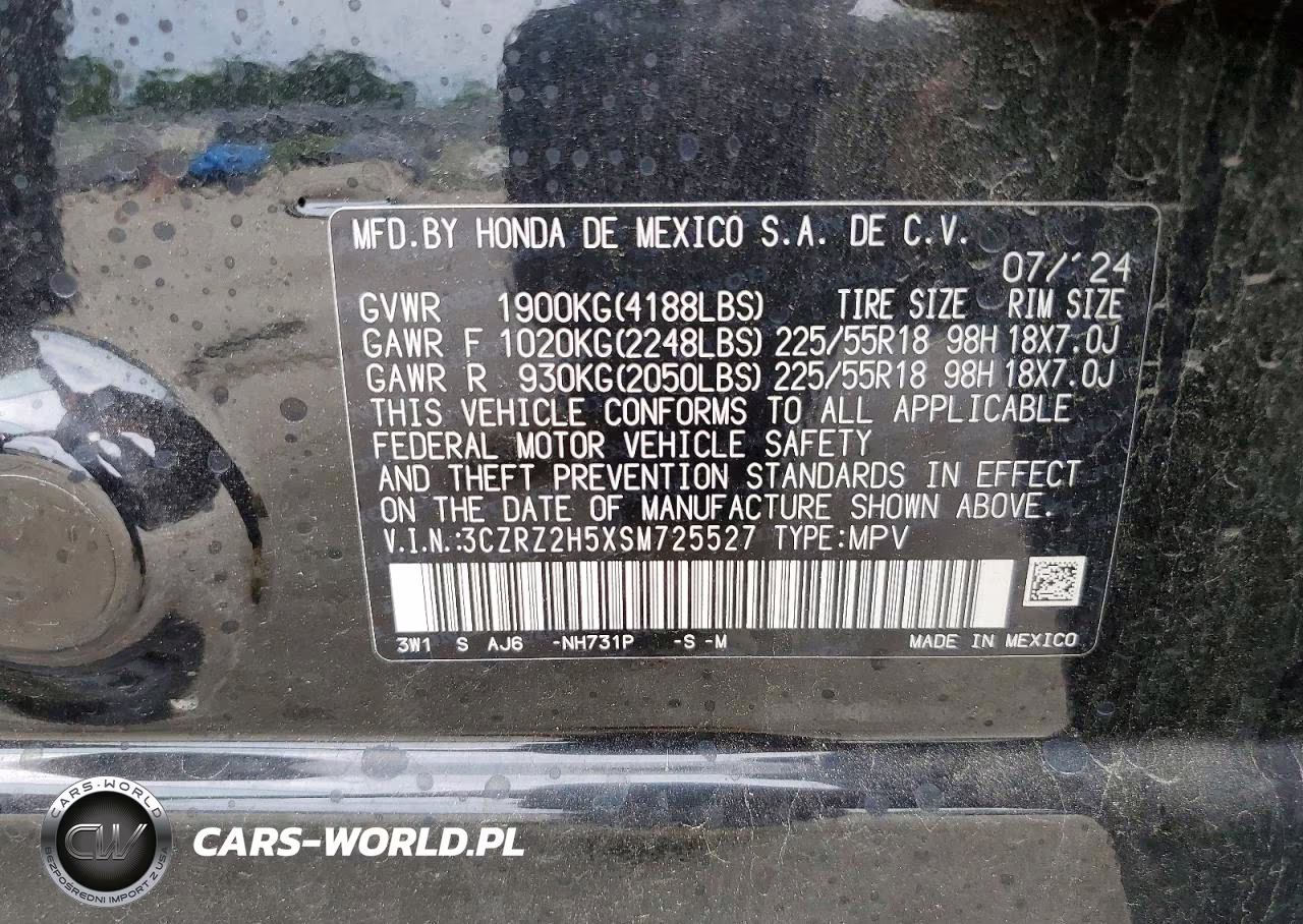 2025 Honda Hr-V Sport VIN:3CZRZ2H5XSM725527 - 12