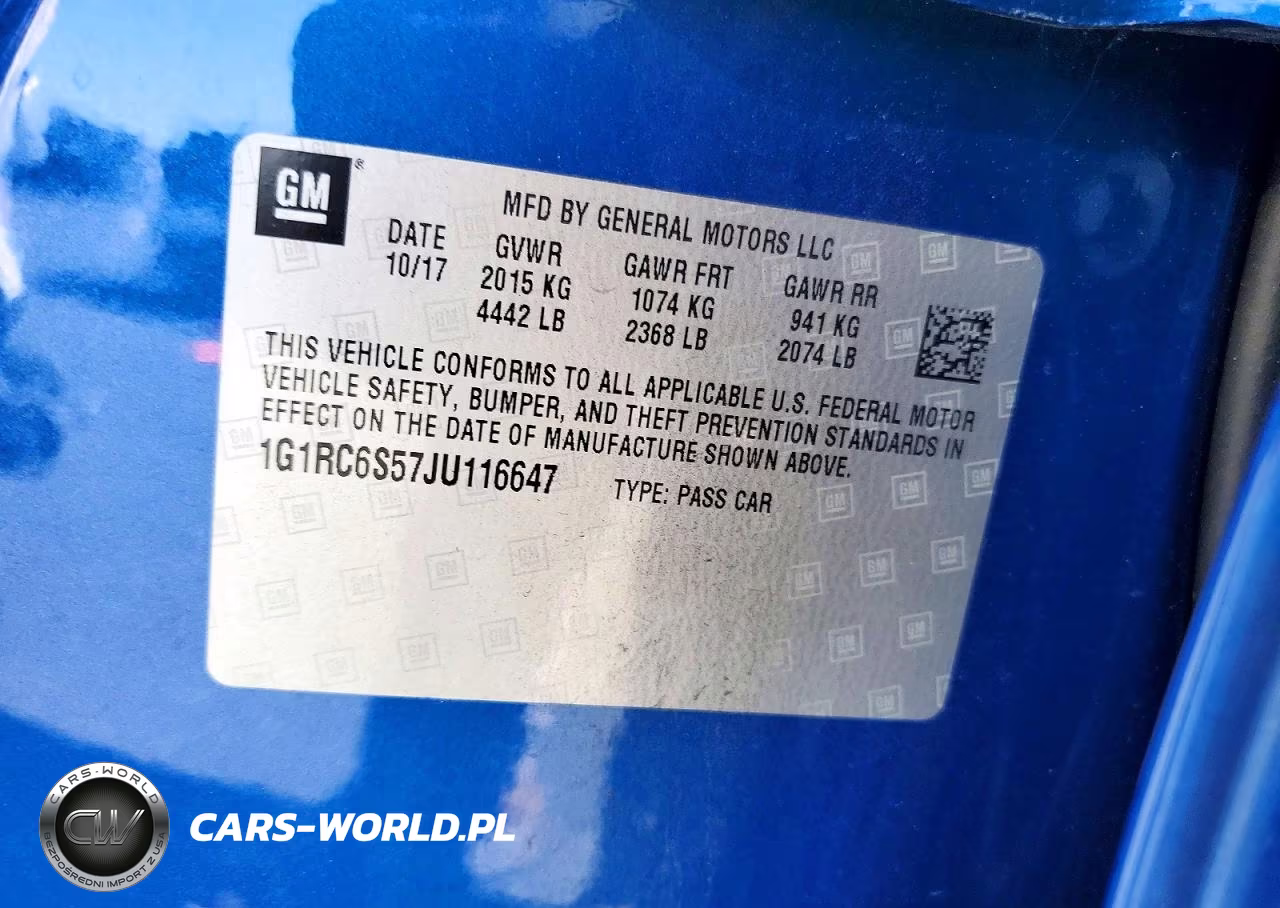 2018 Chevrolet Volt Lt VIN:1G1RC6S57JU116647 - 12