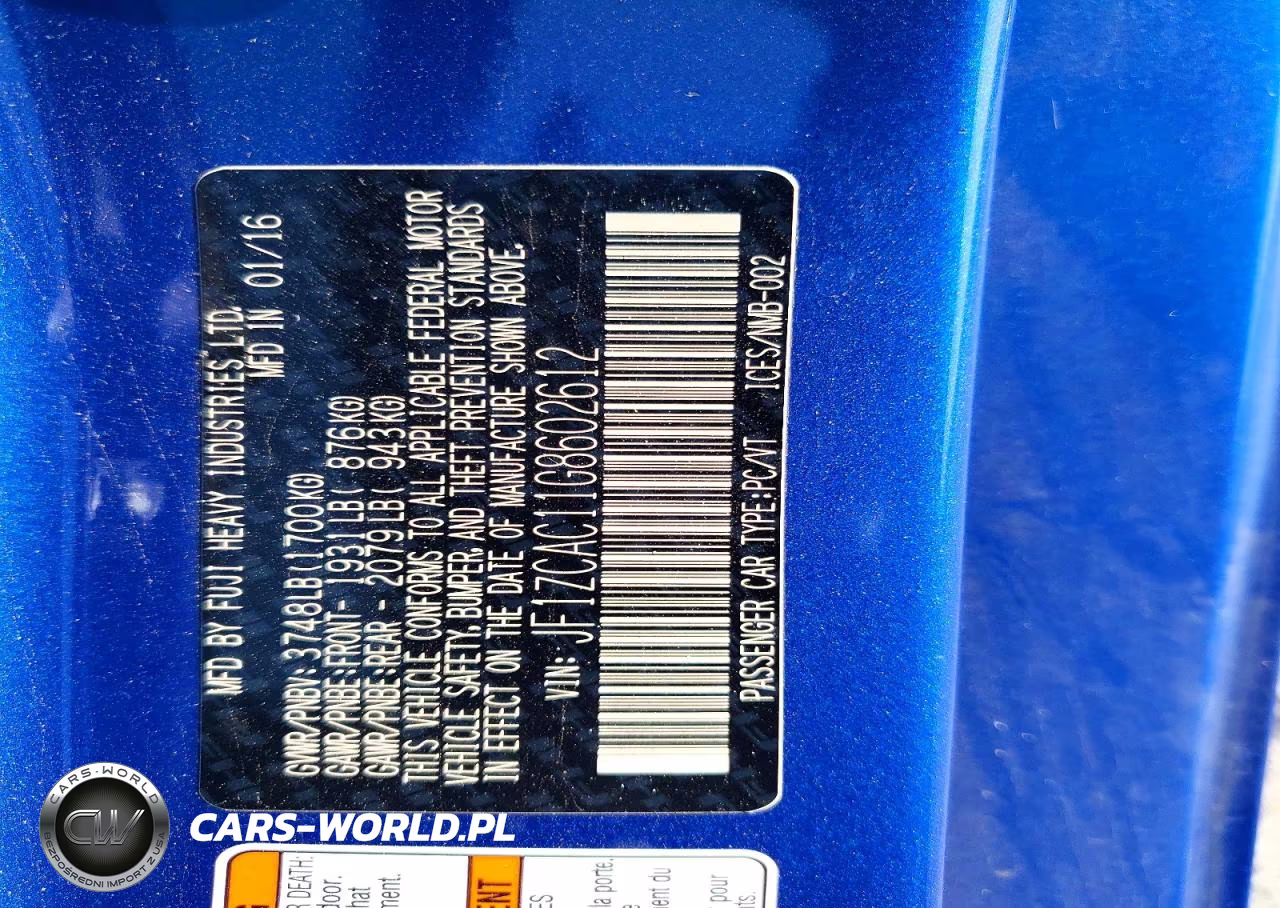 2016 Subaru Brz 2.0 Limited VIN:JF1ZCAC11G8602612 - 13