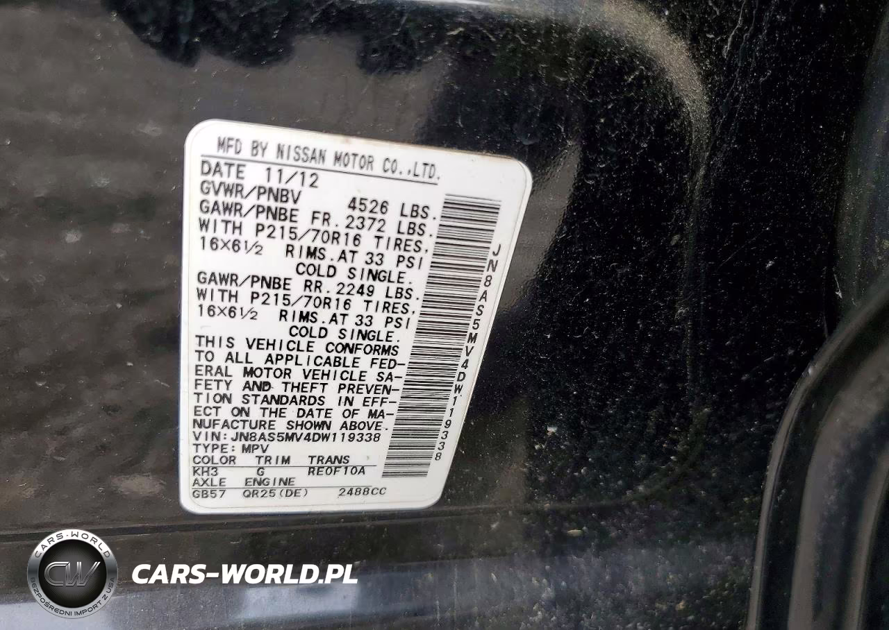 2013 Nissan Rogue S VIN:JN8AS5MV4DW119338 - 12