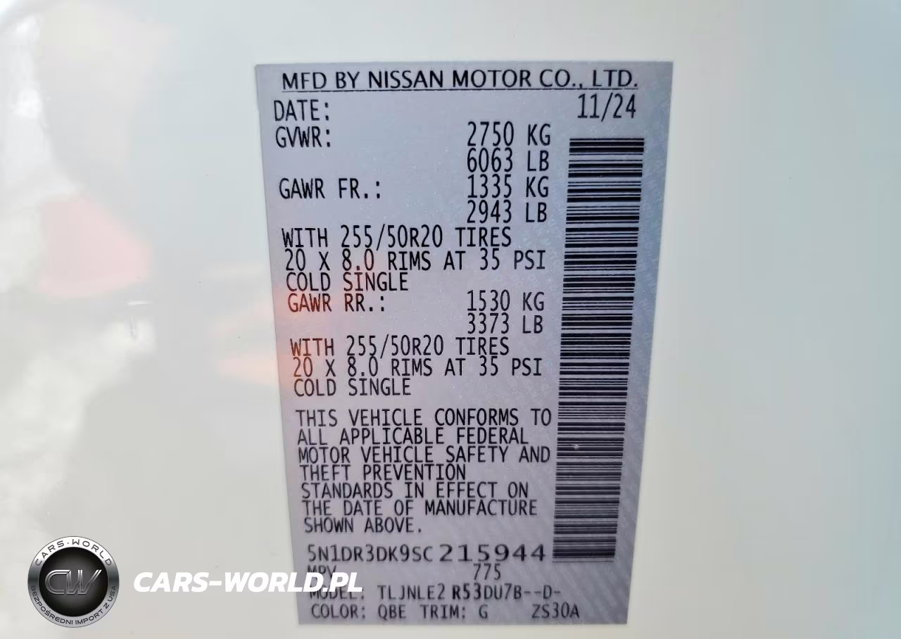 2025 Nissan Pathfinder Platinum VIN:5N1DR3DK9SC215944 - 14