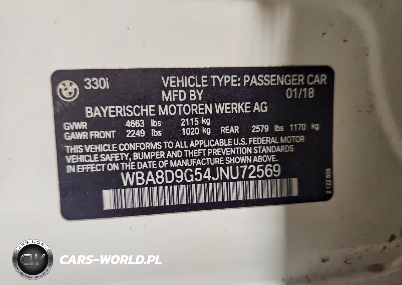 2018 BMW 330 Xi VIN:WBA8D9G54JNU72569 - 12