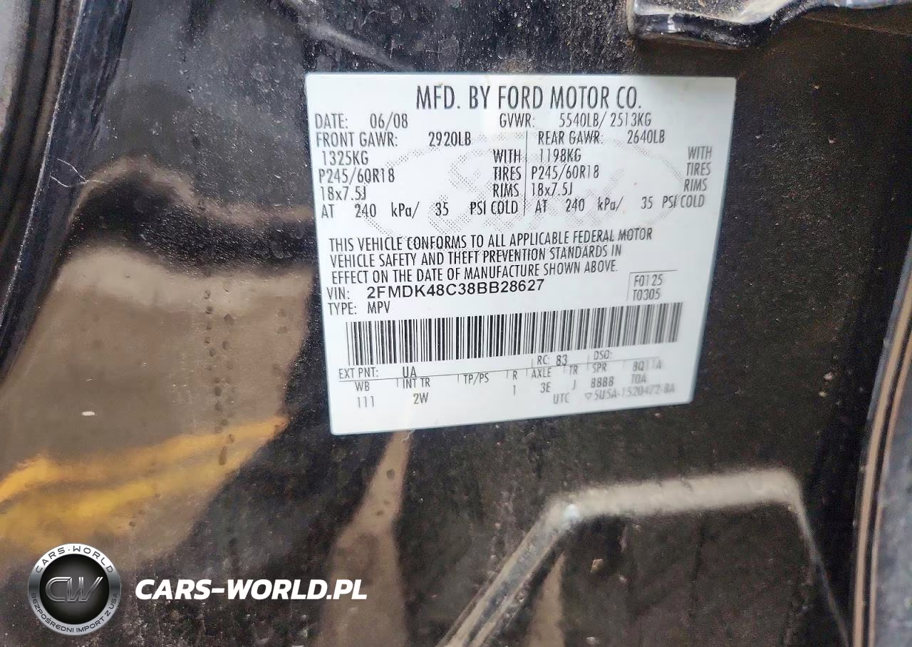 2008 Ford Edge Sel VIN:2FMDK48C38BB28627 - 12