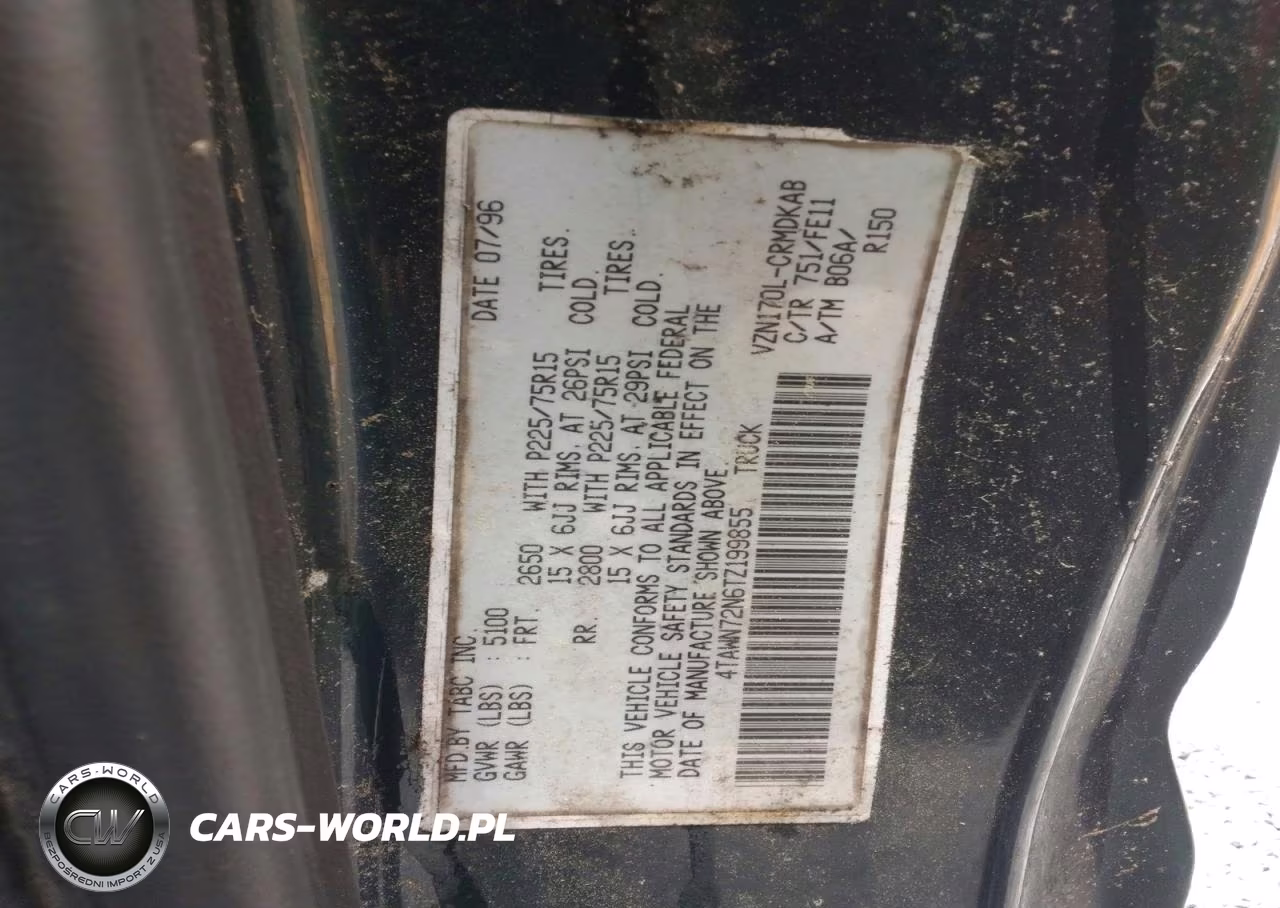 1996 Toyota Tacoma VIN:4TAWN72N6TZ199855 - 12