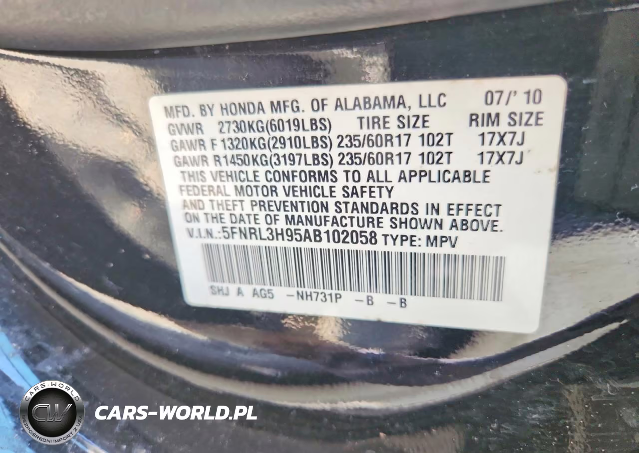 2010 Honda Oddyssey VIN:5FNRL3H95AB102058 - 13