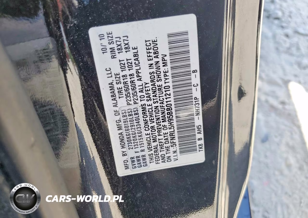 2011 Honda Odyssey Touring VIN:5FNRL5H95BB011210 - 13