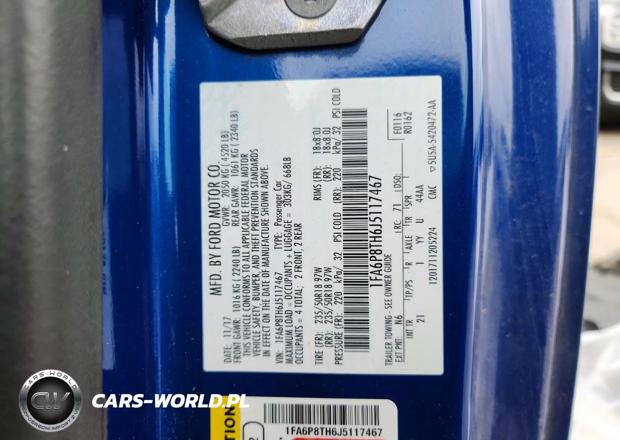 2018 Ford Mustang VIN:1FA6P8TH6J5117467 - 12