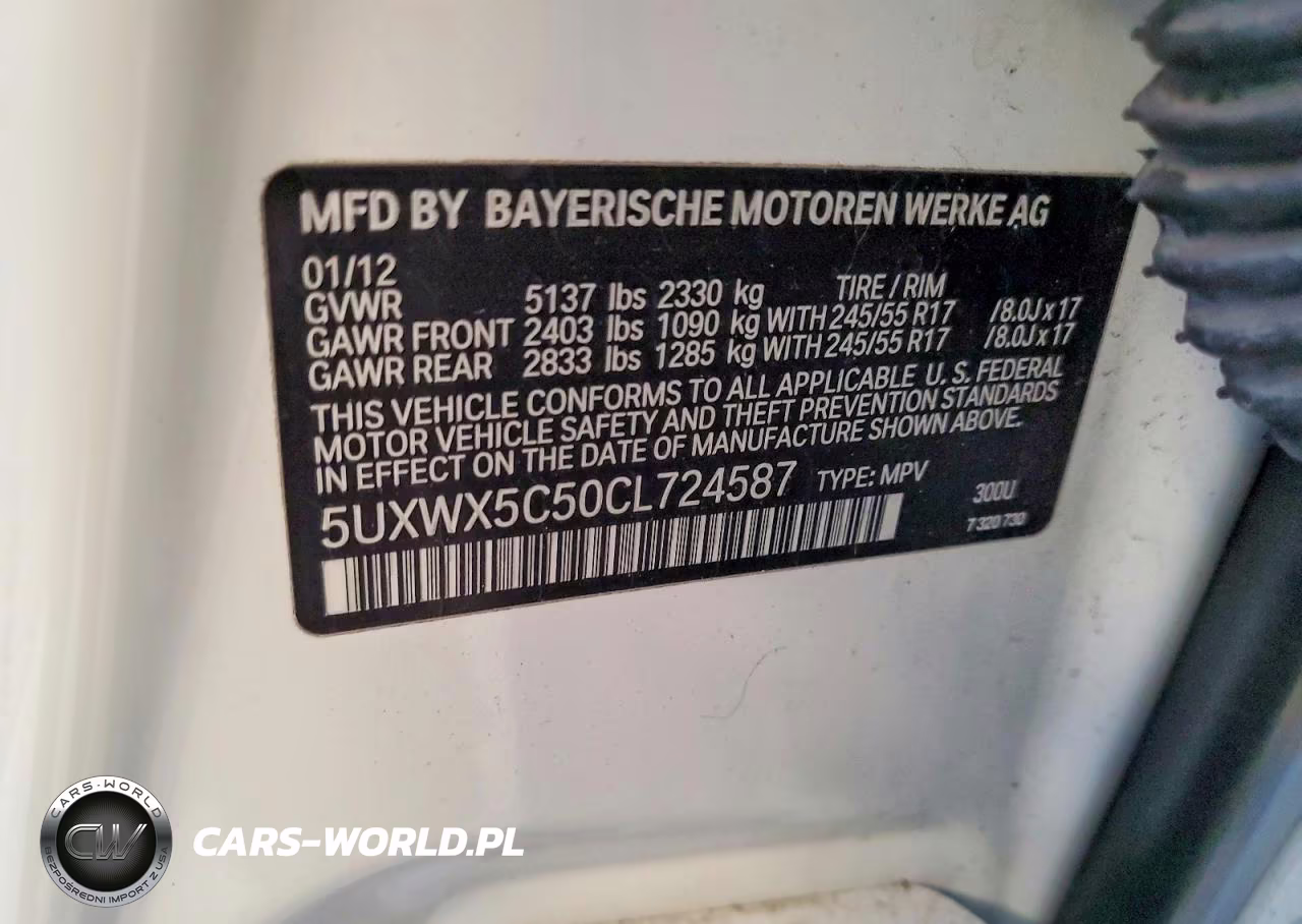 2012 BMW X3 xDrive28I VIN:5UXWX5C50CL724587 - 13