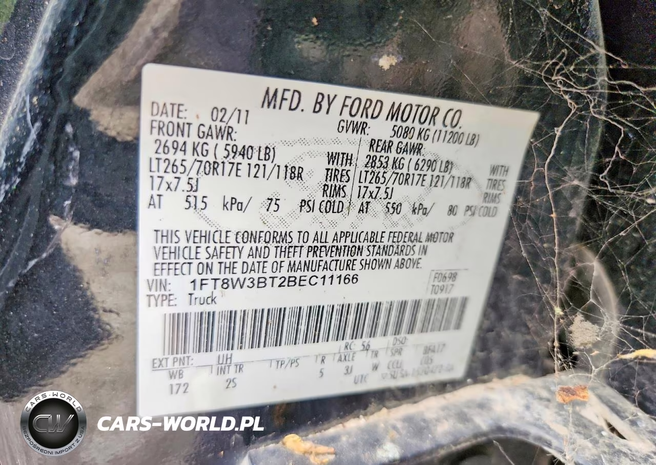 2011 Ford F350 Super Duty VIN:1FT8W3BT2BEC11166 - 13