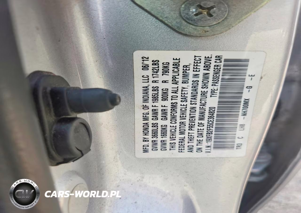 2012 Honda Civic Lx VIN:19XFB2F55CE364820 - 12