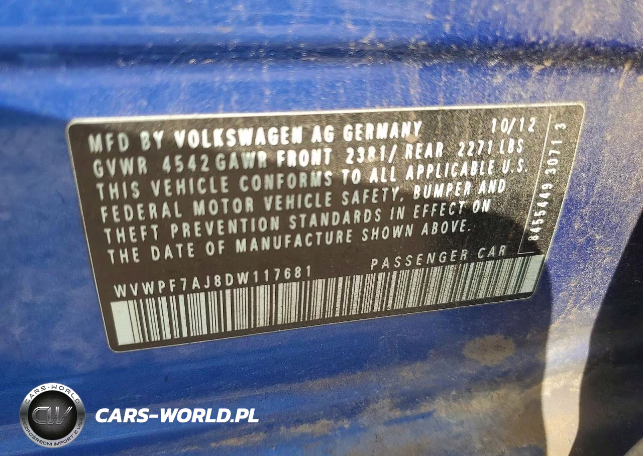 2013 Volkswagen Golf R VIN:WVWPF7AJ8DW117681 - 12