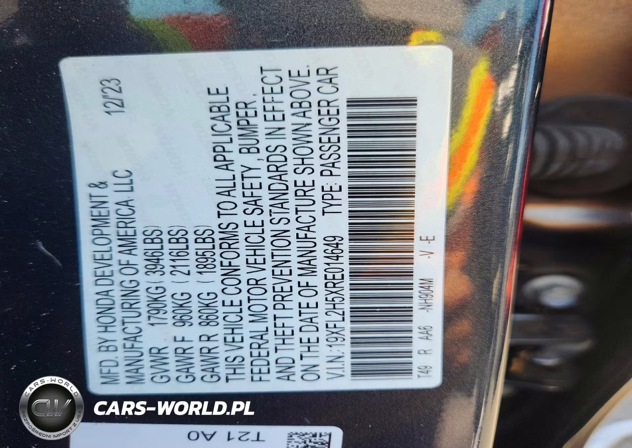 2024 Honda Civic Lx VIN:19XFL2H5XRE014649 - 13