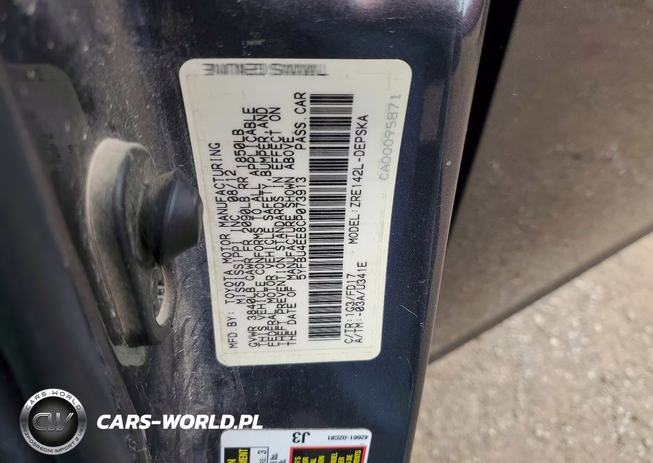 2012 Toyota Corolla S VIN:5YFBU4EE8CP073913 - 12