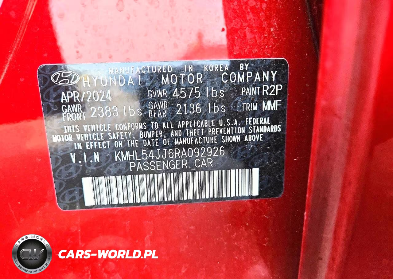 2024 Hyundai Sonata Hybrid Limited VIN:KMHL54JJ6RA092926 - 13