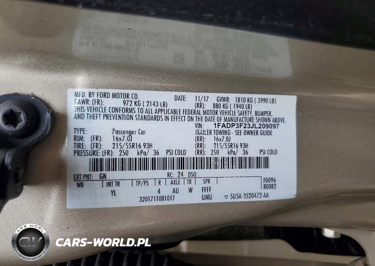 2018 Ford Focus Se VIN:1FADP3F23JL209097 - 12