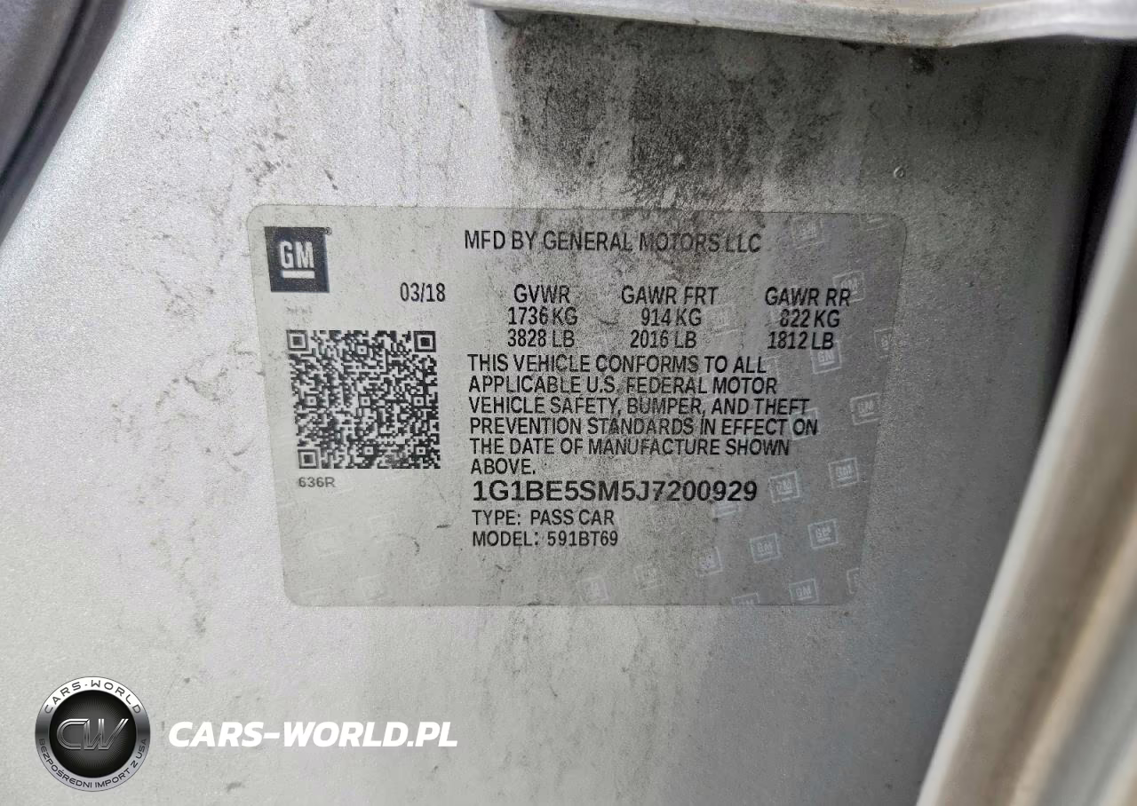 2018 Chevrolet Cruze Lt VIN:1G1BE5SM5J7200929 - 13
