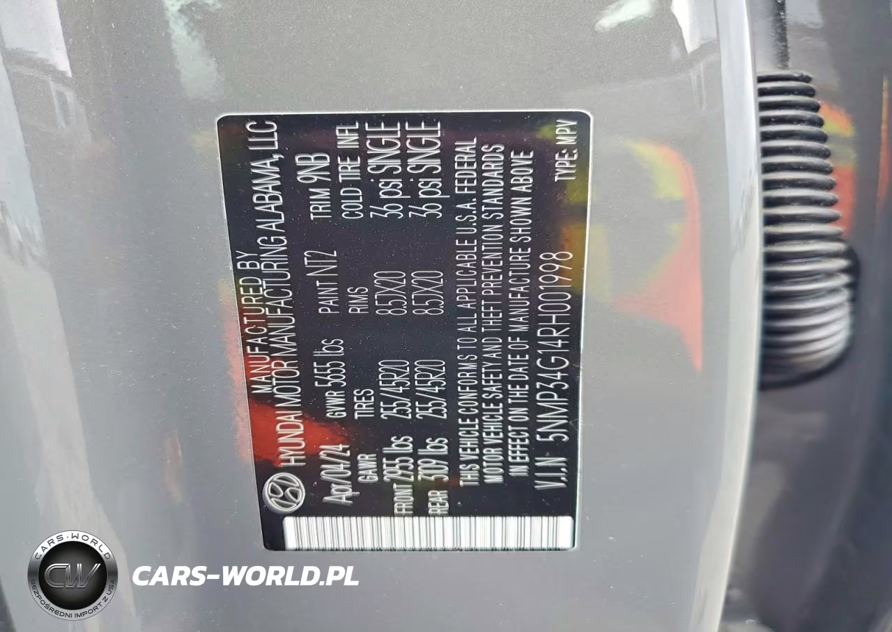 2024 Hyundai Santa Fe Limited VIN:5NMP34G14RH001998 - 13