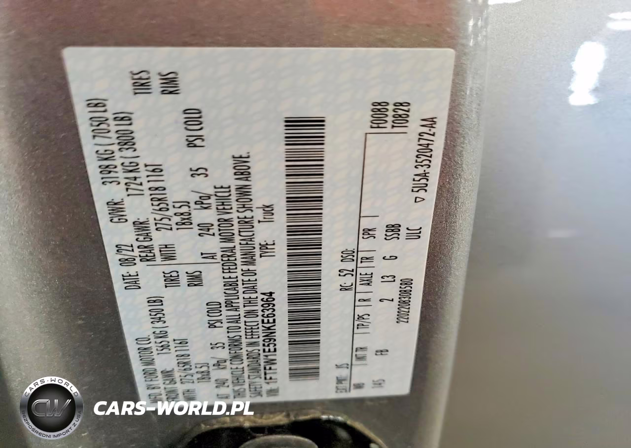 2022 Ford F150 Supercrew VIN:1FTFW1E59NKE63964 - 13