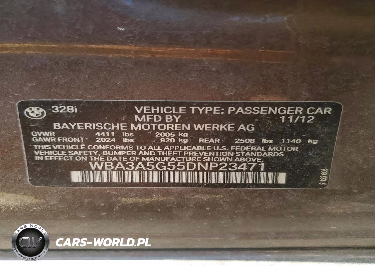 2013 BMW 328 I VIN:WBA3A5G55DNP23471 - 12