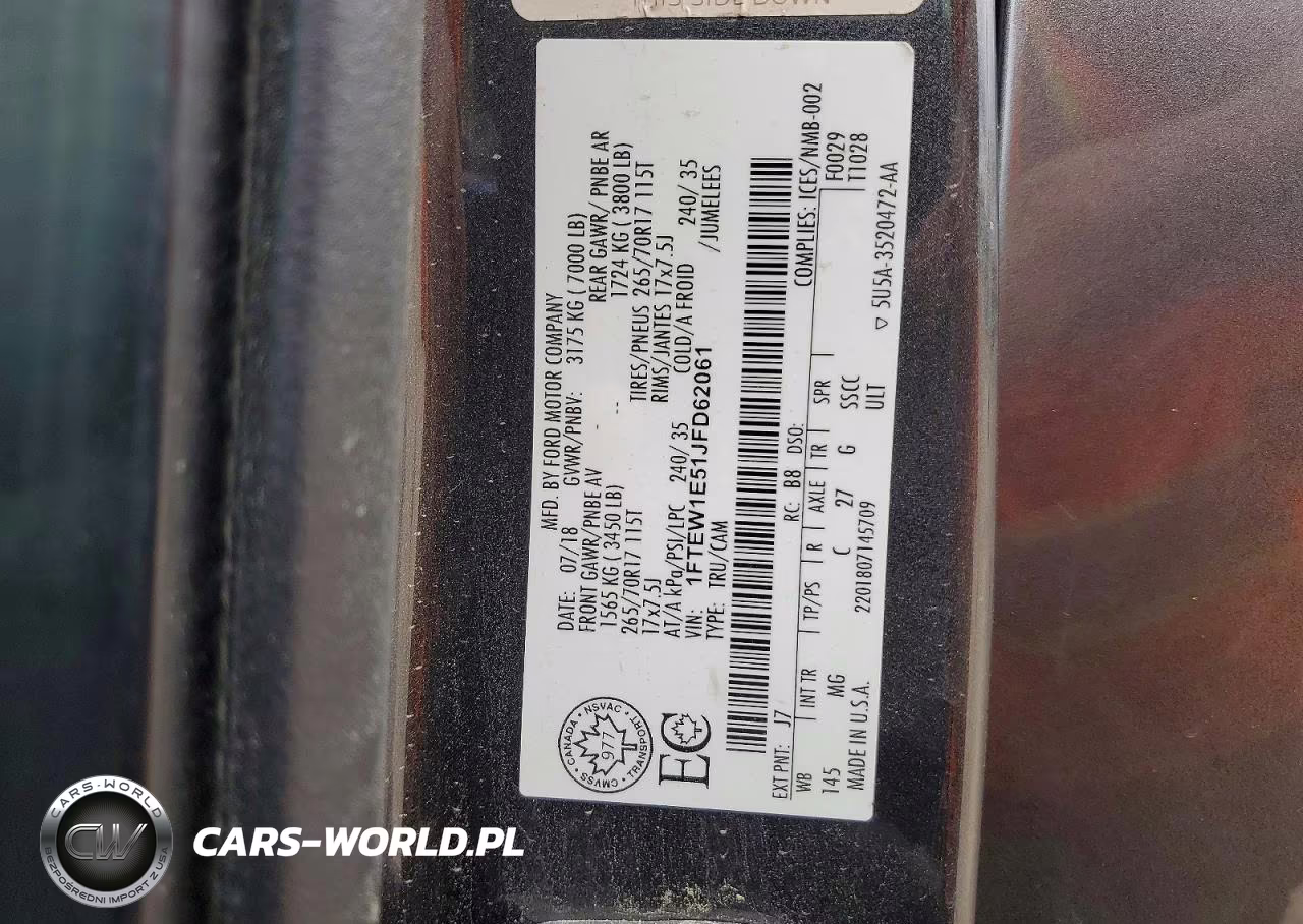 2018 Ford F150 Supercrew VIN:1FTEW1E51JFD62061 - 12