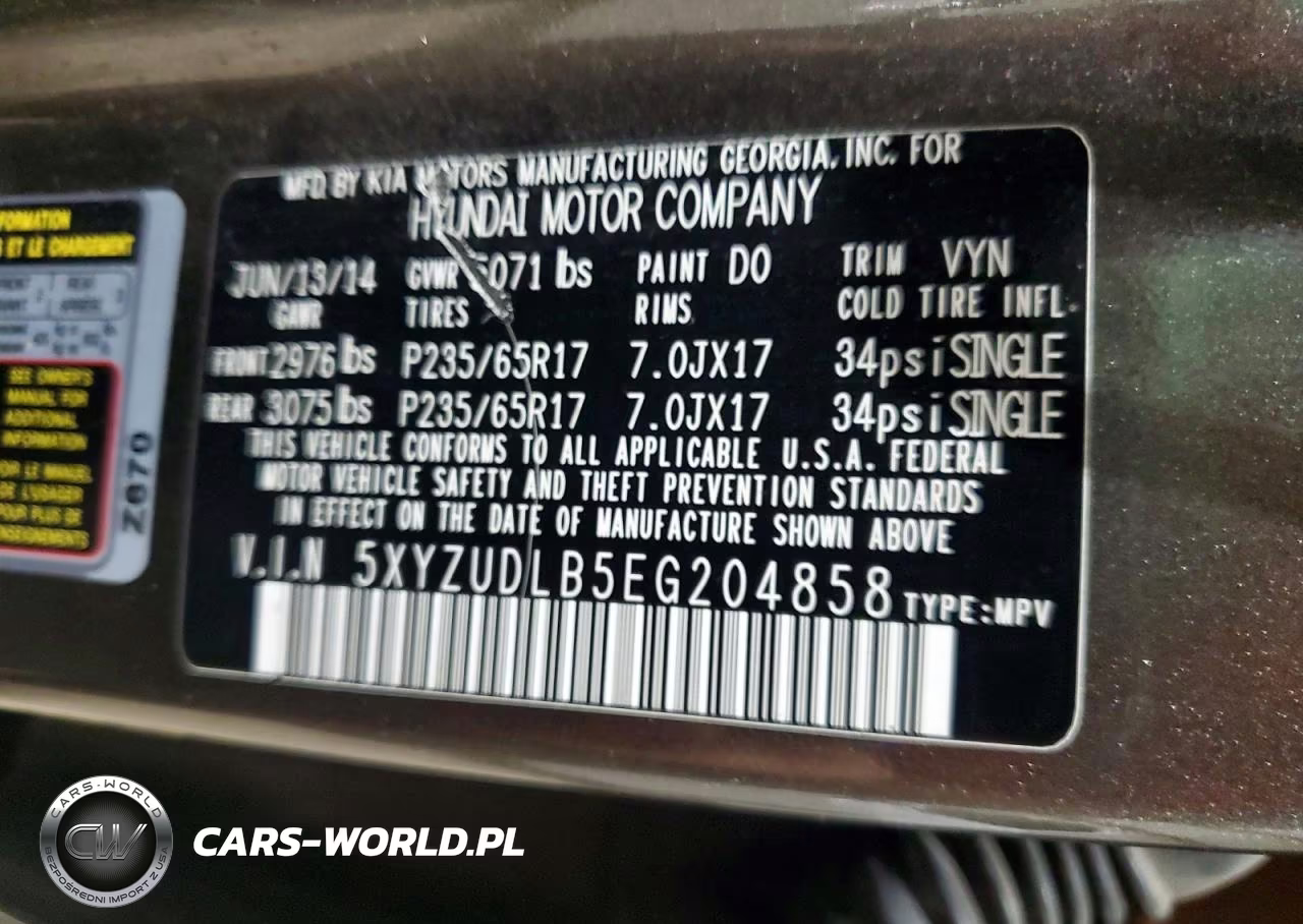 2014 Hyundai Santa Fe Sport 2.4L VIN:5XYZUDLB5EG204858 - 13