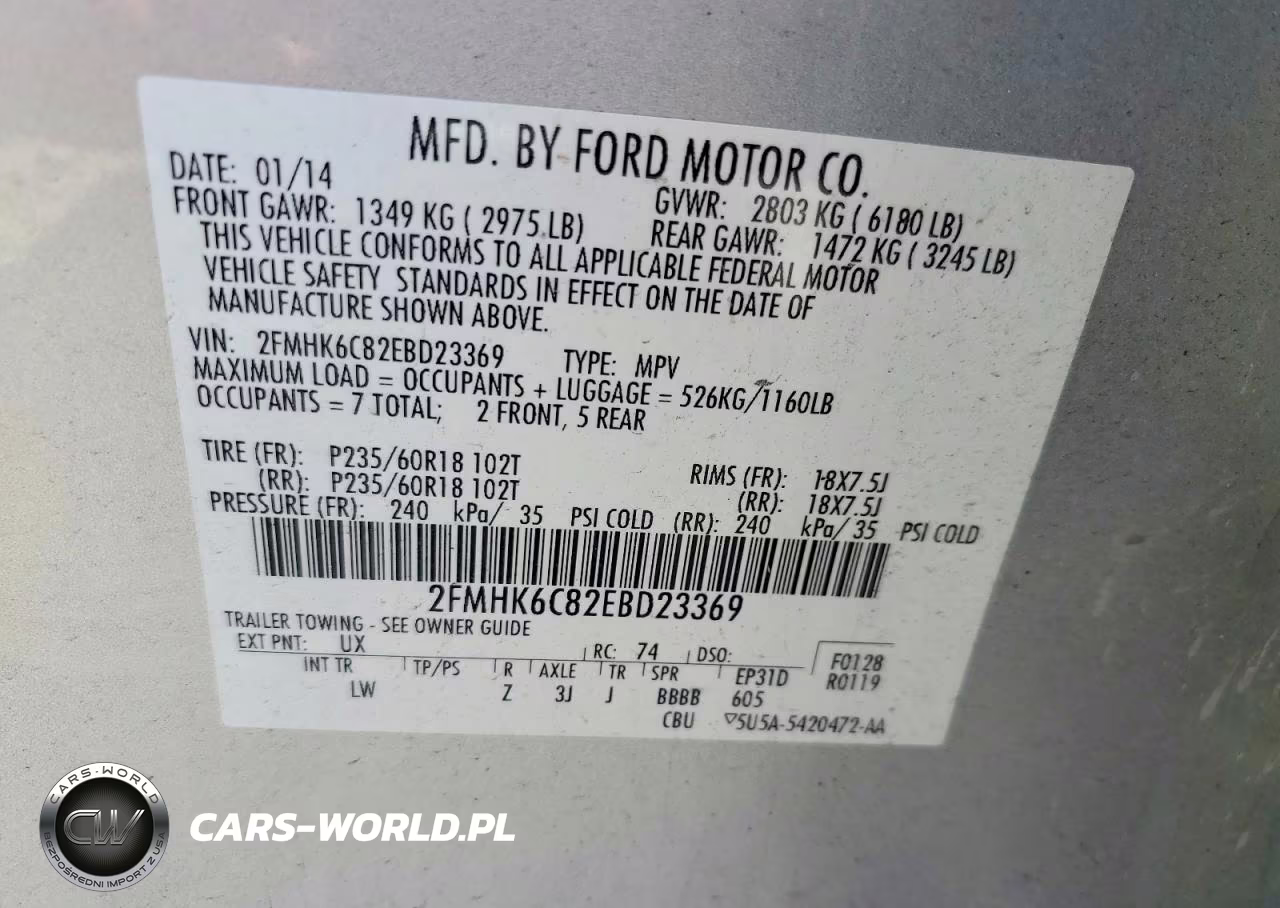 2014 Ford Flex Sel VIN:2FMHK6C82EBD23369 - 13